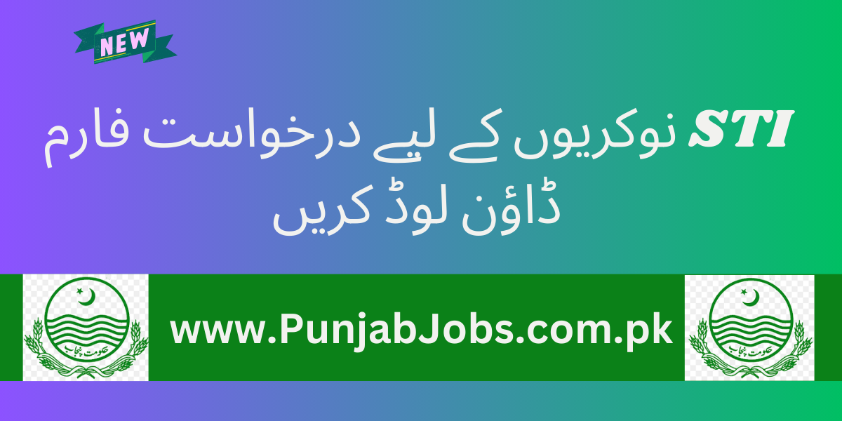 Download Application Form for STI Jobs 2025 | schools punjab gov pk